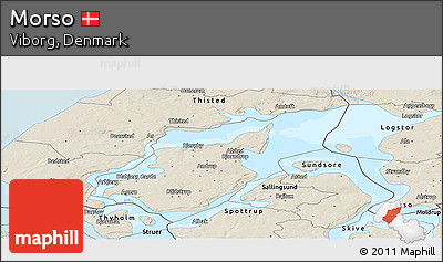 Shaded Relief Panoramic Map of Morso