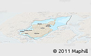 Shaded Relief Panoramic Map of Morso, lighten