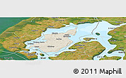 Shaded Relief Panoramic Map of Morso, satellite outside