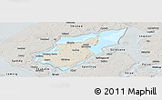 Shaded Relief Panoramic Map of Morso, semi-desaturated