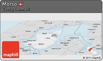 Silver Style Panoramic Map of Morso