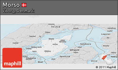 Silver Style Panoramic Map of Morso