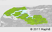 Physical Panoramic Map of Viborg, lighten, desaturated