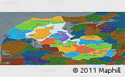 Political Panoramic Map of Viborg, darken