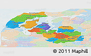 Political Panoramic Map of Viborg, lighten