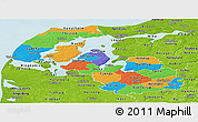 Political Panoramic Map of Viborg, physical outside