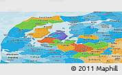 Political Panoramic Map of Viborg, political shades outside