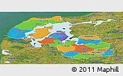 Political Panoramic Map of Viborg, satellite outside