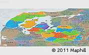 Political Panoramic Map of Viborg, semi-desaturated