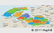 Political Panoramic Map of Viborg, shaded relief outside