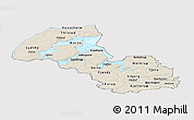Shaded Relief Panoramic Map of Viborg, cropped outside