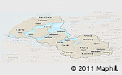 Shaded Relief Panoramic Map of Viborg, lighten