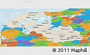 Shaded Relief Panoramic Map of Viborg, political outside
