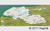 Shaded Relief Panoramic Map of Viborg, satellite outside
