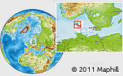 Physical Location Map of Sallingsund, highlighted country, highlighted parent region, within the entire country