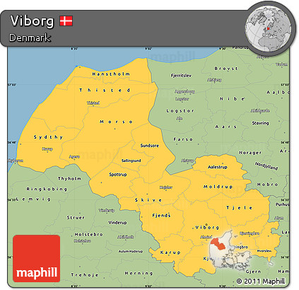 Savanna Style Simple Map of Viborg