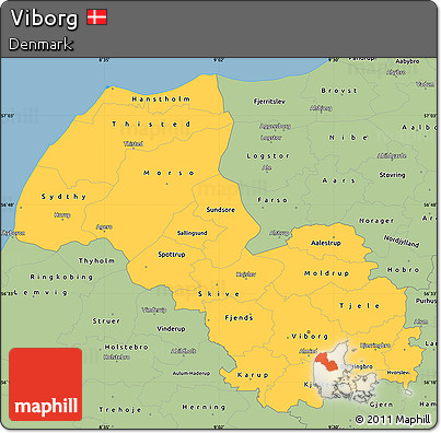 Savanna Style Simple Map of Viborg