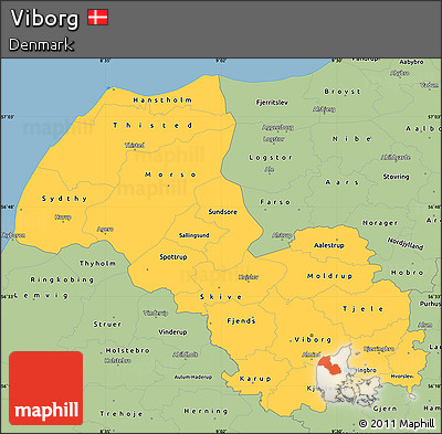 Savanna Style Simple Map of Viborg