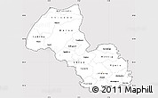 Silver Style Simple Map of Viborg, cropped outside