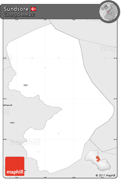 Silver Style Simple Map of Sundsore