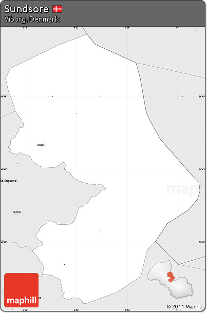 Silver Style Simple Map of Sundsore