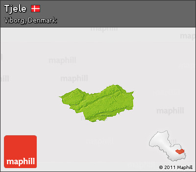Physical 3D Map of Tjele, cropped outside