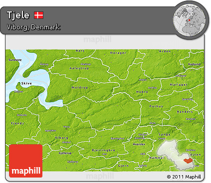 Physical 3D Map of Tjele