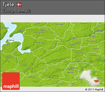 Physical 3D Map of Tjele