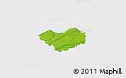 Physical 3D Map of Tjele, single color outside