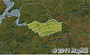 Satellite 3D Map of Tjele, darken