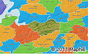 Satellite 3D Map of Tjele, political outside