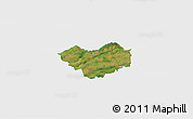 Satellite 3D Map of Tjele, single color outside