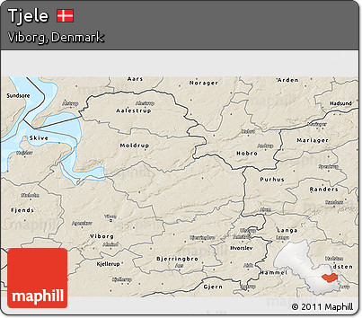 Shaded Relief 3D Map of Tjele