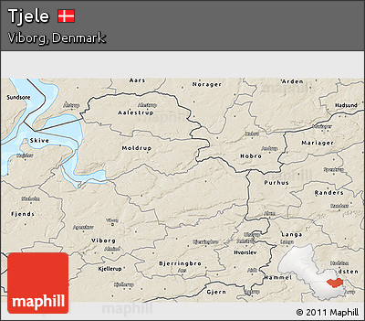 Shaded Relief 3D Map of Tjele