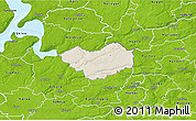 Shaded Relief 3D Map of Tjele, physical outside