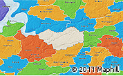Shaded Relief 3D Map of Tjele, political outside