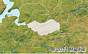 Shaded Relief 3D Map of Tjele, satellite outside