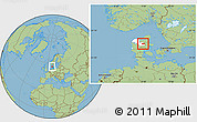 Savanna Style Location Map of Tjele, highlighted parent region