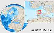 Shaded Relief Location Map of Tjele