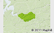 Physical Map of Tjele, lighten