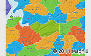 Physical Map of Tjele, political outside