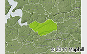 Physical Map of Tjele, semi-desaturated