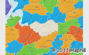 Shaded Relief Map of Tjele, political outside