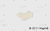 Shaded Relief Map of Tjele, single color outside