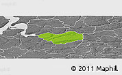 Physical Panoramic Map of Tjele, desaturated