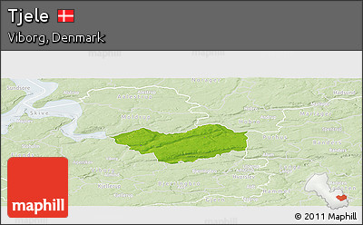 Physical Panoramic Map of Tjele, lighten