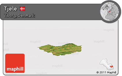 Satellite Panoramic Map of Tjele, cropped outside