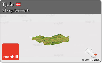 Satellite Panoramic Map of Tjele, cropped outside