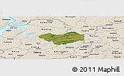 Satellite Panoramic Map of Tjele, shaded relief outside