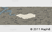 Shaded Relief Panoramic Map of Tjele, darken